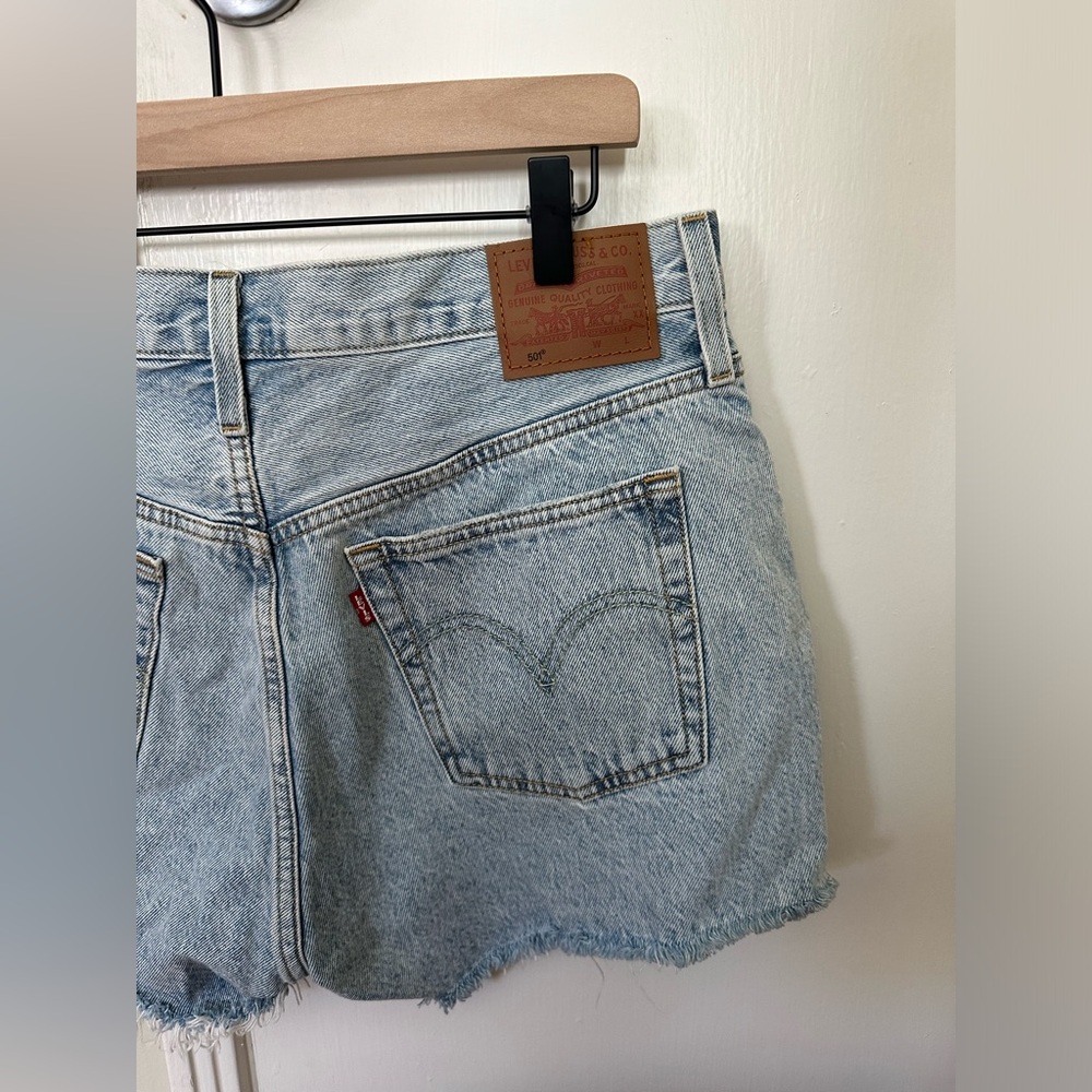 Levi's Light Blue Denim Cutoff Jean Shorts - Picture 7 of 14
